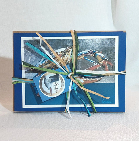 "Blue Crab I" Handmade Greeting Card Bundle