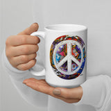 "Peace in the Garden" by Roy Calvin Eure White glossy mug